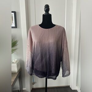 EUC Anthropologie size XL LINED blouse PURPLE OMBRÉ GLITTER